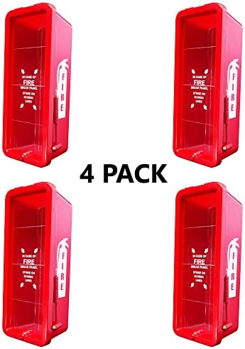 (4 опаковки) 10-Килограмова Червени Пластмасови Търговски Шкафове за пожарогасители За вътрешен и външен монтаж