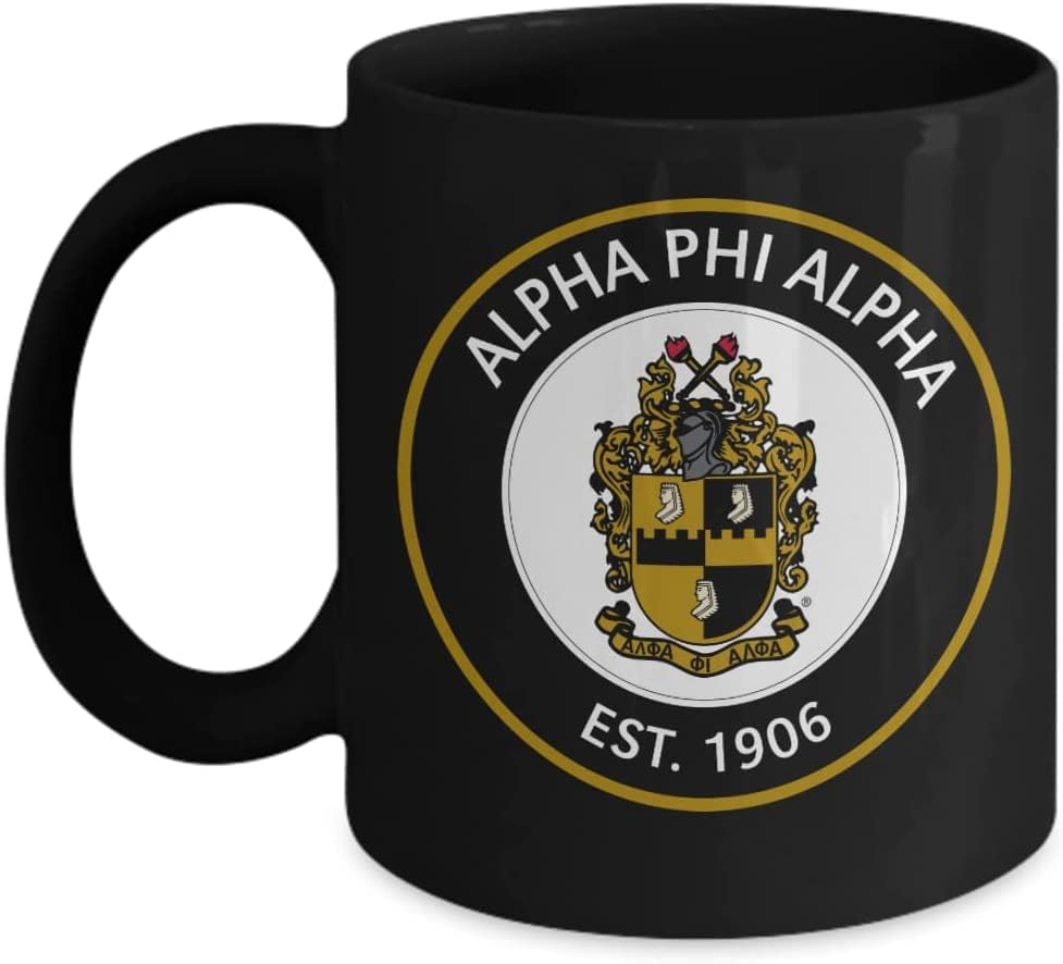 Чаша Jimxjon Alpha Фи Alpha 1906 | Кафеена чаша за братство | Подаръци за син, Брат, Приятел, съпруг, Кафеена чаша