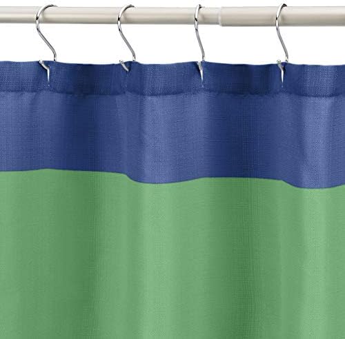 Basics Весел и Игрив Завеса за душ от микрофибър в Синя / зелена лента, за ръгби в банята - Синя / Зелена лента
