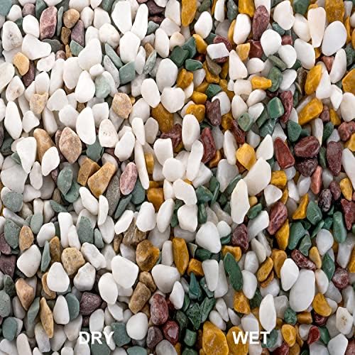 Аквариум камъни - 3 кг Естествена Декоративни камъчета, смесени цветове, Чакъл за аквариум, Малки Градински камъни,