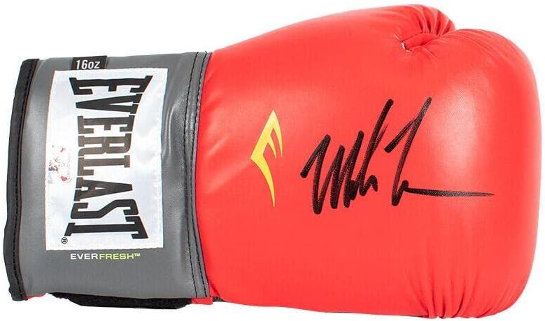 Боксови ръкавици с автограф на Майк Тайсън - Евърласт, червен автограф - Боксови ръкавици с автограф