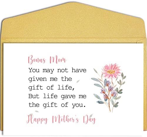 Qiliji Бонус Картичка за мама за Деня на майката, Подарък за Деня на майката за Мащеха, Важна Картичка за Деня на