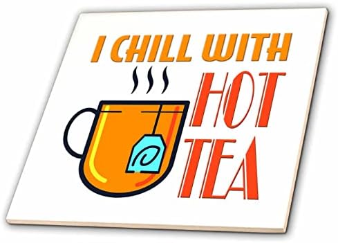 Триизмерно изображение на думи Аз охлаждаюсь с горещ чай и една чаена чаша на бял фон - теракот (ct-364100-7)