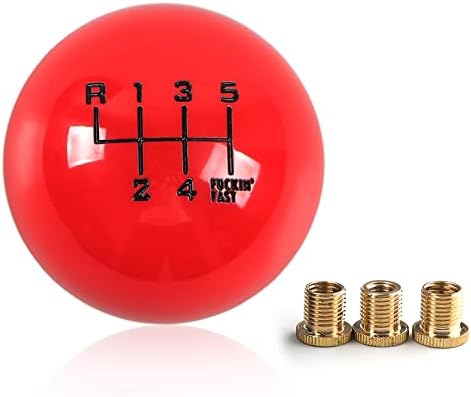 Дръжка на скоростния Edicapo Red Ball 6-Степенна Кръгла Дръжка на скоростния M12x1.25 от 3 Адаптери, резба м10х1.5