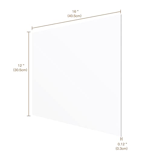 Бели акрилни листове 12 x 16 x 1/8, 2 опаковки ALPOSUN 38% Прозрачна Ярко-Бели листове от Лят Плексиглас за diy,