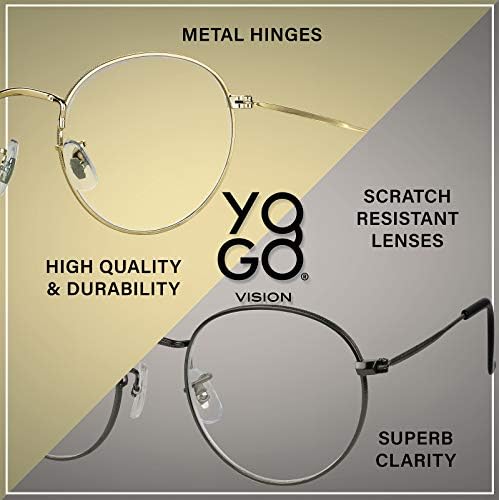 Yogo Vision Синя Светлина Блокер Очила С Кръгли Очила На Компютърни Очила На Жените И Мъжете 2 Pk