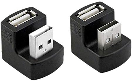 Xiwai 1 Настройка Нагоре и Надолу Ъглов адаптер USB 2.0 удължителен кабел от мъжа към жената 180 Градуса Черен