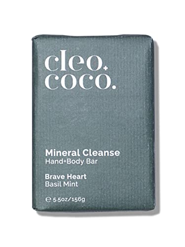 Cleo + Coco Чистя Bar, Минерално Почистване сапун за ръце и тяло, Опаковка, без отпадъци, Без алуминий, За всички