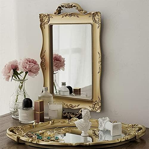 Огледален Тава за Тоалетна Масичка HOUKAI Декоративен Сервировочный Тава с Дръжки Ретро Огледален Тава за Витрина