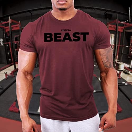 GYMTIER Beast - Тениска за бодибилдинг | Мъжка Тениска За фитнес, Облекло За тренировки