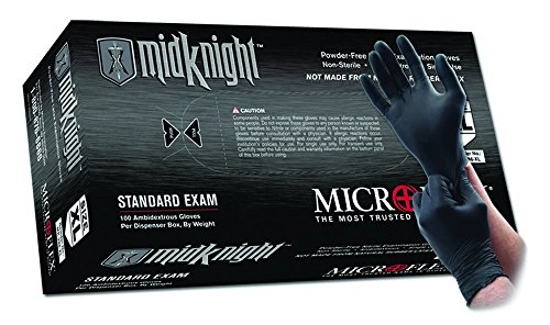 Ръкавици за разглеждане на Microflex MK-296-XL средни по размер, черни, без запудривания, XL, Нитриловые (опаковка