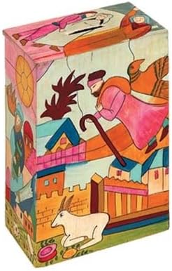 Правоъгълна Дървена Ковчег за благотворителност Пророците на Ръчно рисувани/Цдака от Яира Эмануэля