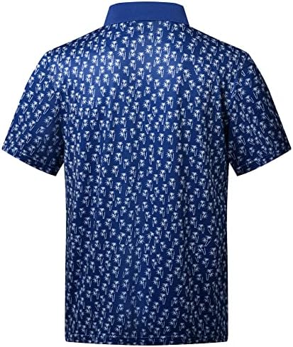 LLdress Мъжка Риза За Голф с Принтом Performance Dry Fit Абсорбиращи Влагата Polo Ризи с Къс Ръкав за Мъже