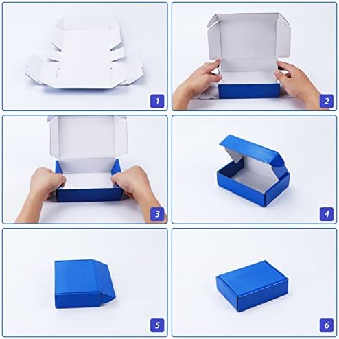 PHAREGE 9x6x2 цолови Малки Сини Кутии за доставка, 25 опаковки, Подаръчни Кутии с Капак за Пакетиране на Празнични